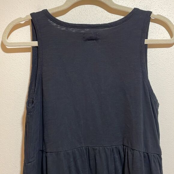 Pact Relaxed Slub Knit Organic Cotton Henley Tank Midi Dress Black Size Small - Picture 10 of 13